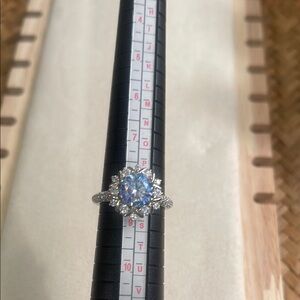 Sterling silver and 2 carat moissanite Halo Ring